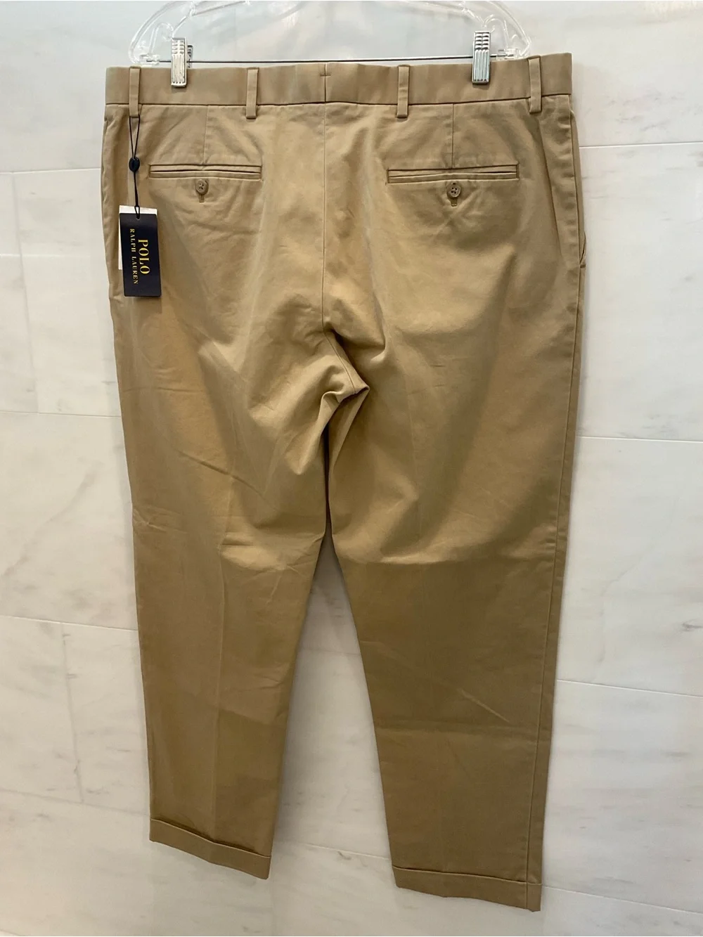 POLO Ralph Lauren KHAKI TAN Stretch Straight Fit Chino Pants size 38-30 T87